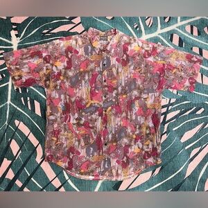 Vintage Triumph of Califonia Abstract Tribal All Over Print Button Up Shirt